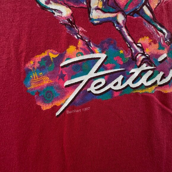 VTG Kentucky Derby 1997 Red T Shirt USA Large Short Sleeve Cotton Horse Racing - Picture 8 of 15